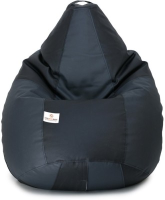 STAR XXL Tear Drop Bean Bag Cover  (Without Beans)(Black, Grey)