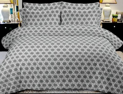 CRAZY WORLD Printed Double Comforter for  Mild Winter(Cotton, Grey)