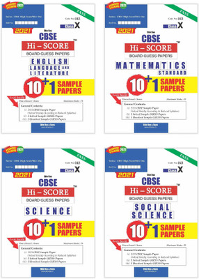 CBSE 2021 Pattern HI SCORE Board Sample Guess Papers Combo Pack for Class 10 Mathematics Standard Science Social Science English Language and Literature(Paperback, Panel of Expert Teachers)