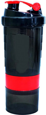 KITCHEN INDIA 500 ml Plastic Shaker(Pack of 1, Red, Black)