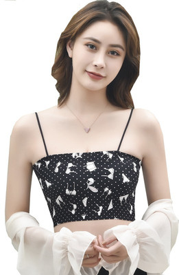 Aj Creation Women Cami Bra Lightly Padded Bra(Black)