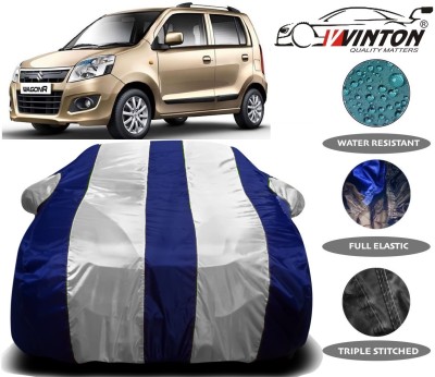 V VINTON Car Cover For Maruti Suzuki WagonR (With Mirror Pockets)(White)