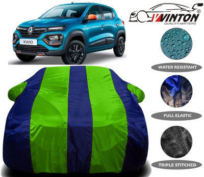 V VINTON Car Cover For Renault Kwid (With Mirror Pockets)(Green)