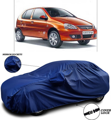 SEBONGO Car Cover For Tata Indica eV2 (With Mirror Pockets)(Blue)