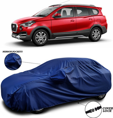 ANTHUB Car Cover For Datsun Go+ (With Mirror Pockets)(Blue)