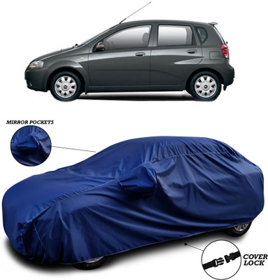 SEBONGO Car Cover For Chevrolet Aveo Uva (With Mirror Pockets)(Blue)