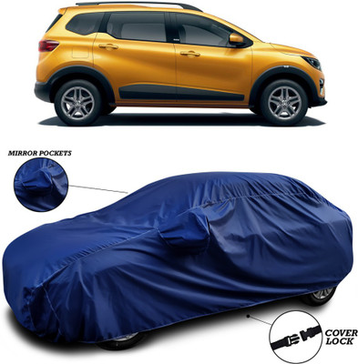 SEBONGO Car Cover For Renault Triber (With Mirror Pockets)(Blue)