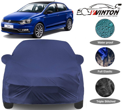 V VINTON Car Cover For Volkswagen Ameo (With Mirror Pockets)(Blue)