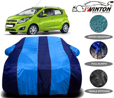 V VINTON Car Cover For Chevrolet Beat (With Mirror Pockets)(Blue)