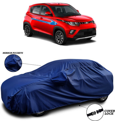 SEBONGO Car Cover For Mahindra e-Verito (With Mirror Pockets)(Blue)