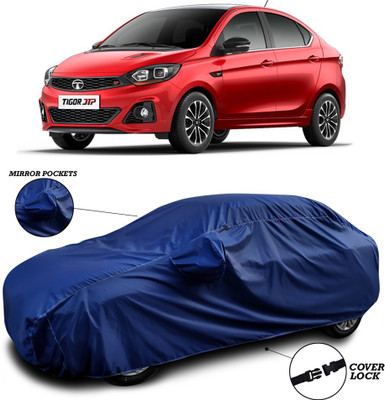 SEBONGO Car Cover For Tata Tigor JTP (With Mirror Pockets)(Blue)