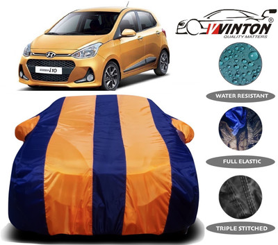 V VINTON Car Cover For Hyundai Grand i10 (With Mirror Pockets)(Orange)