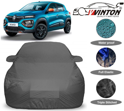 V VINTON Car Cover For Renault Kwid (With Mirror Pockets)(Grey)