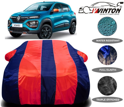 V VINTON Car Cover For Renault Kwid (With Mirror Pockets)(Red)