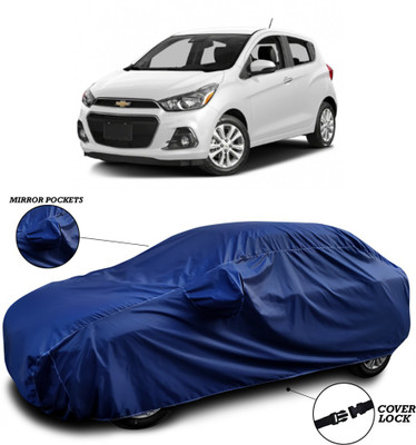 ANTHUB Car Cover For Chevrolet Spark (With Mirror Pockets)(Blue)