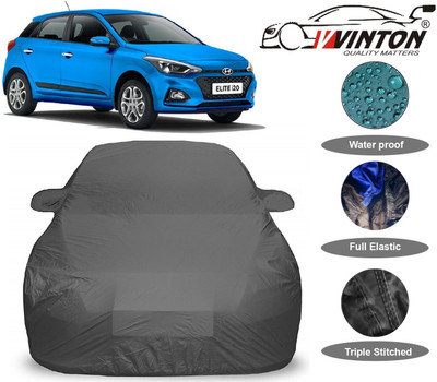 V VINTON Car Cover For Hyundai Elite i20 (With Mirror Pockets)(Grey)