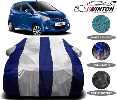 V VINTON Car Cover For Hyundai Eon (With Mirror Pockets)(White, Black)