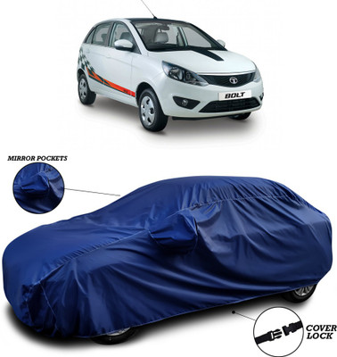 SEBONGO Car Cover For Tata Bolt (With Mirror Pockets)(Blue)