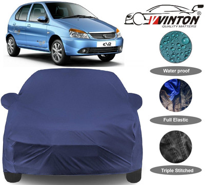 V VINTON Car Cover For Tata Indica eV2 (With Mirror Pockets)(Blue)