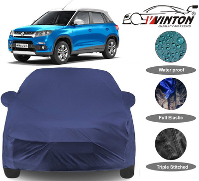 V VINTON Car Cover For Maruti Suzuki Vitara Brezza (With Mirror Pockets)(Blue)