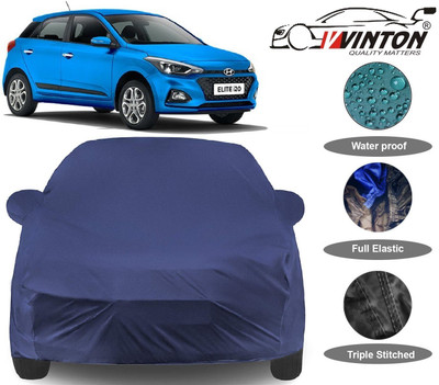 V VINTON Car Cover For Hyundai Elite i20 (With Mirror Pockets)(Blue, For 2020, 2019, 2018, 2017, 2016, 2015, 2014 Models)