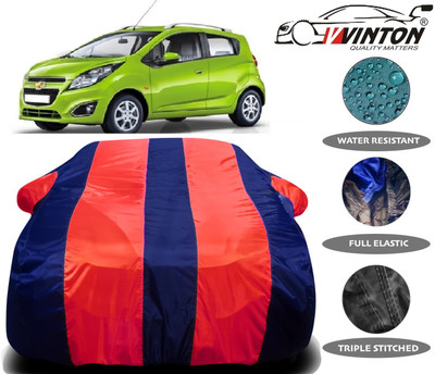 V VINTON Car Cover For Chevrolet Beat (With Mirror Pockets)(Red)