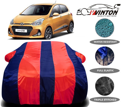 V VINTON Car Cover For Hyundai Grand i10 (With Mirror Pockets)(Blue)