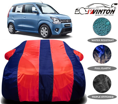 V VINTON Car Cover For Maruti Suzuki WagonR (With Mirror Pockets)(Red)