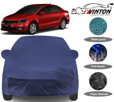 V VINTON Car Cover For Skoda Rapid (With Mirror Pockets)(Blue)