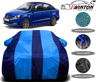 V VINTON Car Cover For Volkswagen Vento (With Mirror Pockets)(Blue)