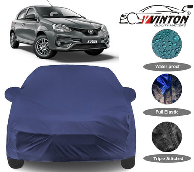 V VINTON Car Cover For Toyota Etios Cross (With Mirror Pockets)(Blue)