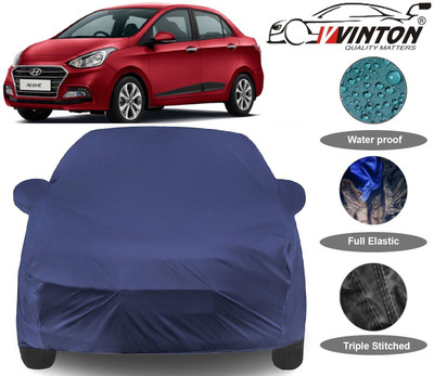 V VINTON Car Cover For Hyundai Xcent (With Mirror Pockets)(Blue)