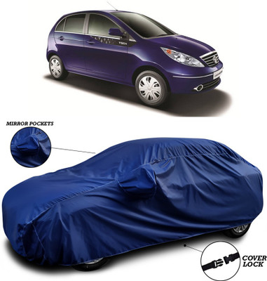 SEBONGO Car Cover For Tata Vista Tech (With Mirror Pockets)(Blue)