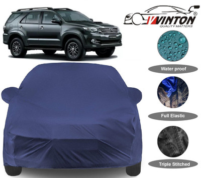 V VINTON Car Cover For Toyota Fortuner (With Mirror Pockets)(Blue)