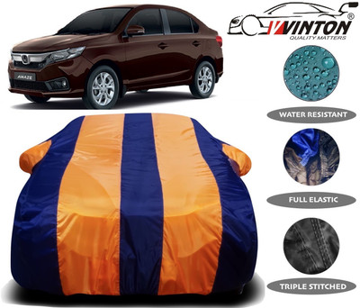 V VINTON Car Cover For Honda Amaze (With Mirror Pockets)(Orange)