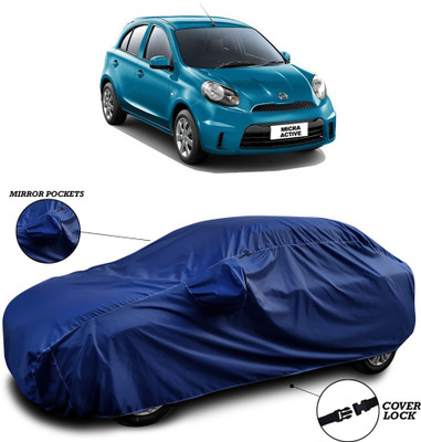 SEBONGO Car Cover For Nissan Micra Active (With Mirror Pockets)(Blue)