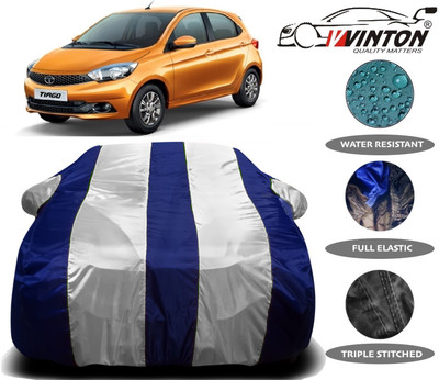 V VINTON Car Cover For Tata Tiago (With Mirror Pockets)(White)