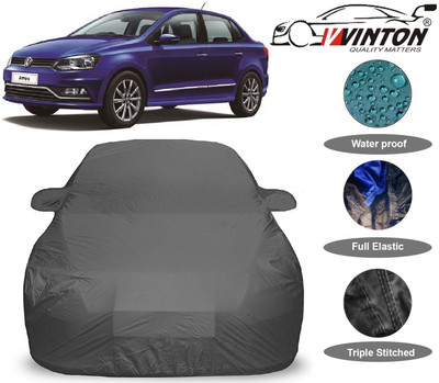 V VINTON Car Cover For Volkswagen Ameo (With Mirror Pockets)(Grey)