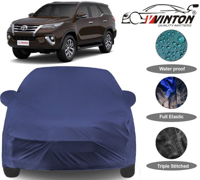 V VINTON Car Cover For Toyota New Fortuner (With Mirror Pockets)(Blue)