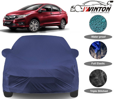 V VINTON Car Cover For Honda City i-Vtec (With Mirror Pockets)(Blue)