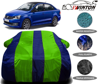 V VINTON Car Cover For Volkswagen Vento (With Mirror Pockets)(Green)