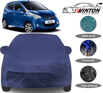 V VINTON Car Cover For Hyundai Eon (With Mirror Pockets)(Blue)