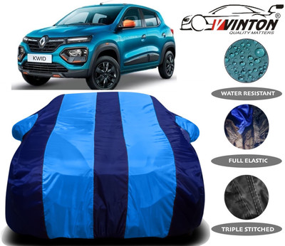 V VINTON Car Cover For Renault Kwid (With Mirror Pockets)(Blue)