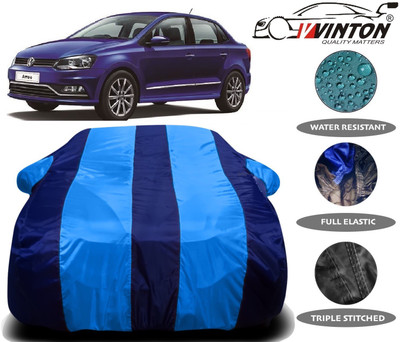 V VINTON Car Cover For Volkswagen Ameo (With Mirror Pockets)(Blue)