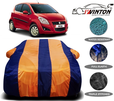 V VINTON Car Cover For Maruti Suzuki Ritz (With Mirror Pockets)(Orange)