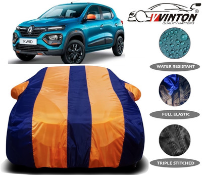 V VINTON Car Cover For Renault Kwid (With Mirror Pockets)(Orange)