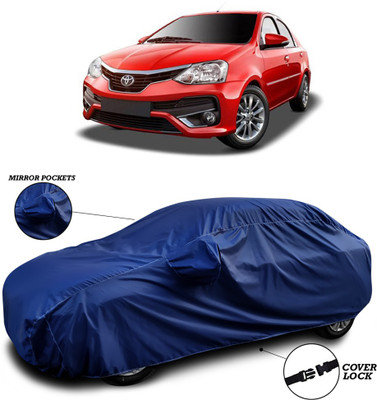 ANTHUB Car Cover For Toyota Platinum Etios (With Mirror Pockets)(Blue)