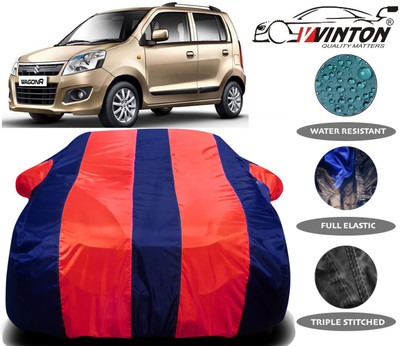 V VINTON Car Cover For Maruti Suzuki WagonR (With Mirror Pockets)(Red, Blue)