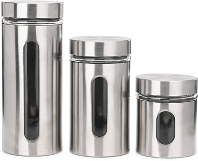 1st Time Steel, Plastic Honey Jar  - 850 ml, 600 ml, 350 ml(Pack of 3, Silver)
