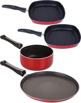 NIRLON FT13_SP(M)_GP22_GP24 Non-Stick Coated Cookware Set(PTFE (Non-stick), Aluminium, 4 - Piece)